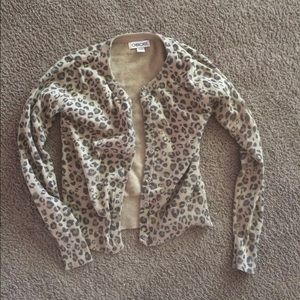 Leopard print cardigan for girls. Size 7/8.